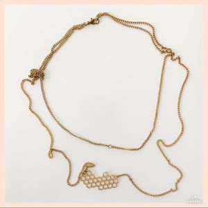 Geometric Honeycomb Gold Necklace